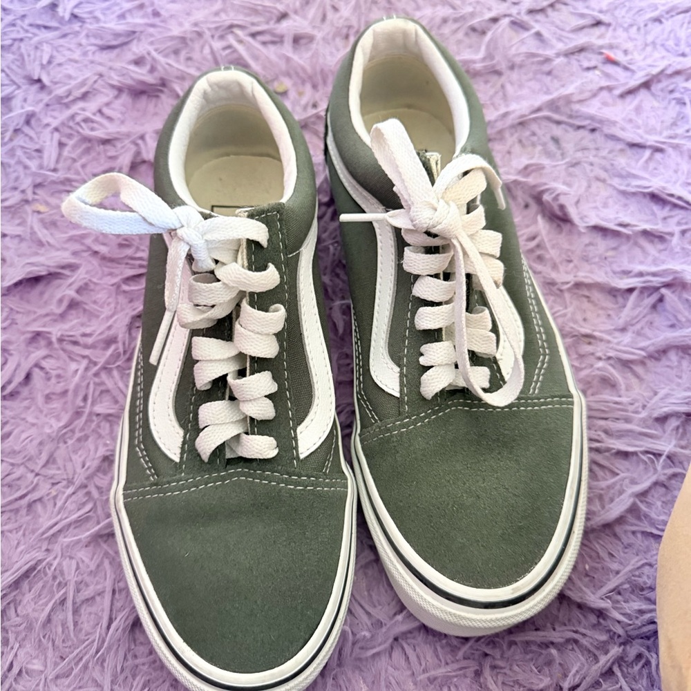Green and White Sneakers